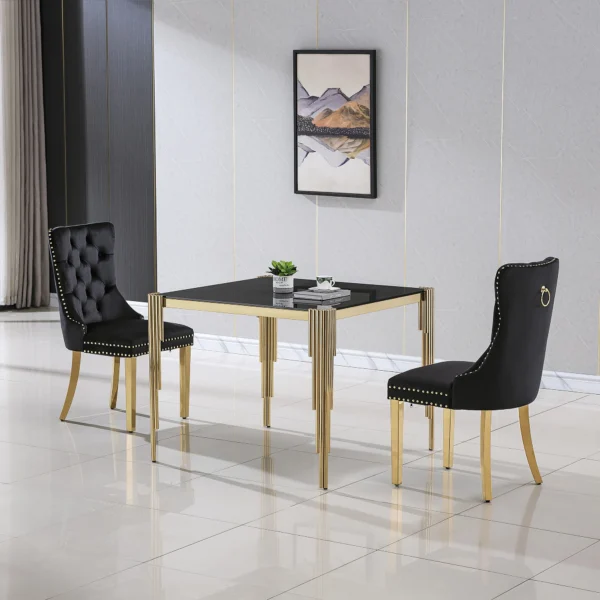 DT0312 Square Tempered Glass Dining Table By Artisan Furniture - Image 3