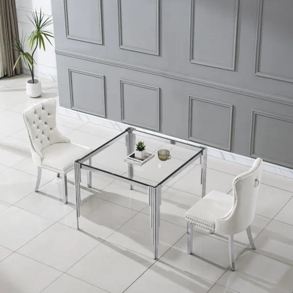 DT0312 Square Tempered Glass Dining Table By Artisan Furniture - Image 14