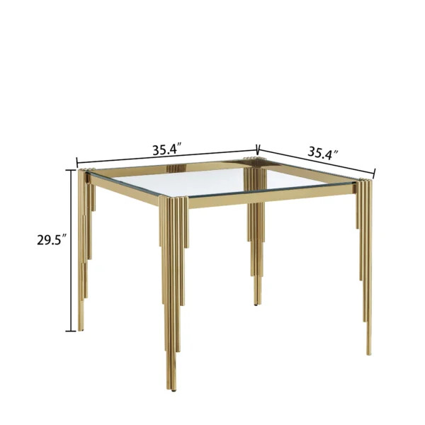 DT0312 Square Tempered Glass Dining Table By Artisan Furniture - Image 15