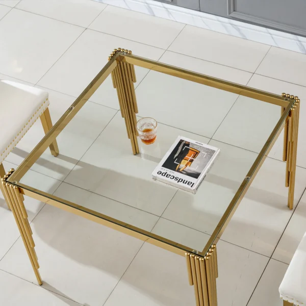 DT0312 Square Tempered Glass Dining Table By Artisan Furniture - Image 18