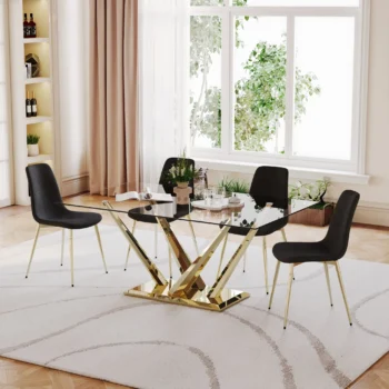 DT034 Glass Top Dining Room Table by Artisan Furniture