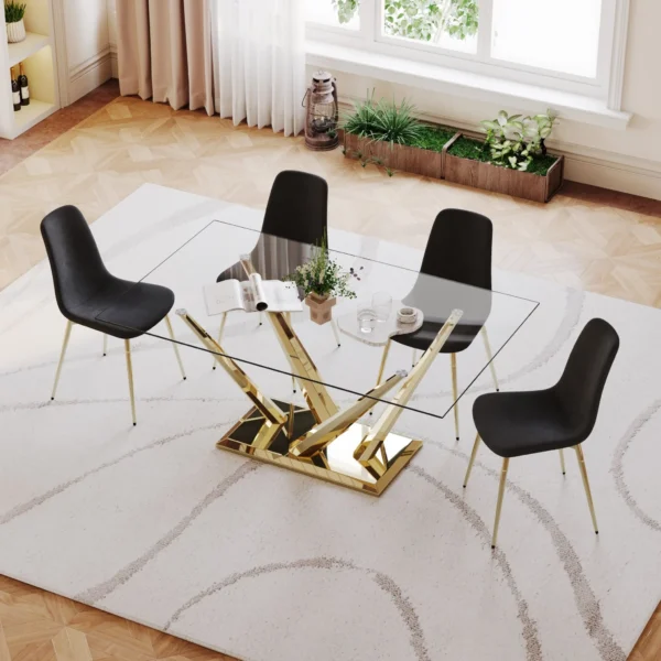 DT034 Glass Top Dining Room Table by Artisan Furniture - Image 5