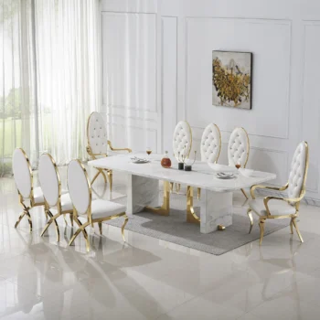 DT303 Marble White Dining Table by Artisan Furniture