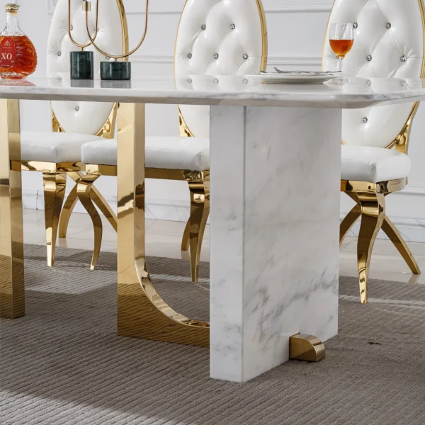 DT303 Marble White Dining Table by Artisan Furniture - Image 4