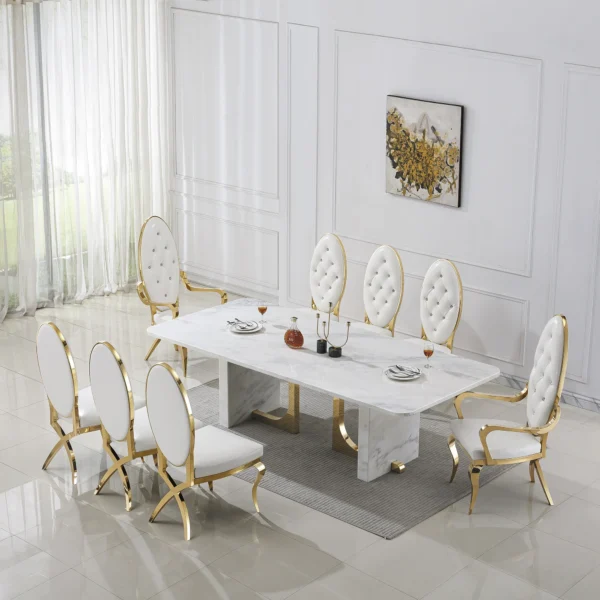 DT303 Marble White Dining Table by Artisan Furniture - Image 6