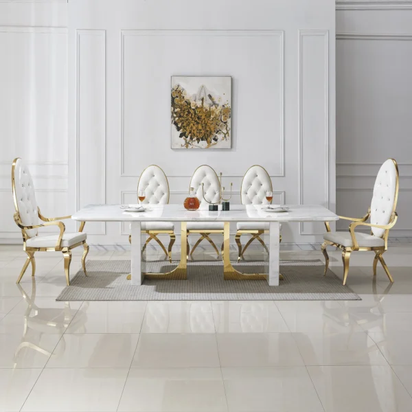 DT303 Marble White Dining Table by Artisan Furniture - Image 7