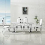 DT317 White Marble Top Dining Room Table by Artisan Furniture 22