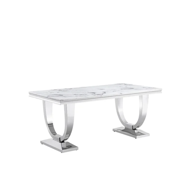 DT317 White Marble Top Dining Room Table by Artisan Furniture - Image 5
