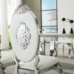 DT317 White Marble Top Dining Room Table by Artisan Furniture 26