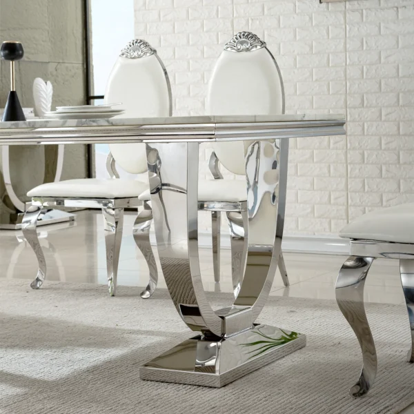 DT317 White Marble Top Dining Room Table by Artisan Furniture - Image 10