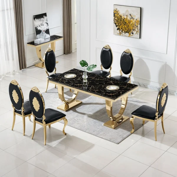 DT317 White Marble Top Dining Room Table by Artisan Furniture - Image 13