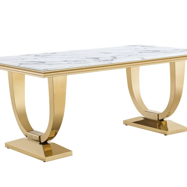 DT317 White Marble Top Dining Room Table by Artisan Furniture - Image 14