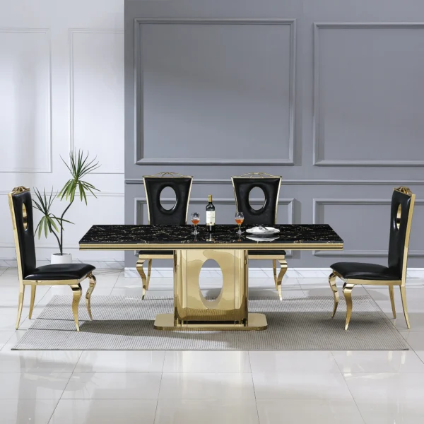 DT318 White Marble Dining Room Table by Artisan Furniture - Image 5