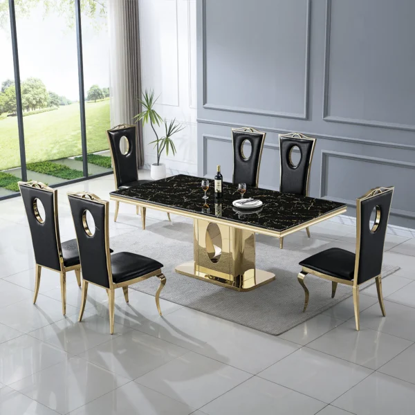DT318 White Marble Dining Room Table by Artisan Furniture - Image 6