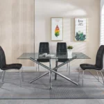 DT5015 Modern Glass Top Dining Table by Artisan Furniture - Image 2