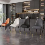 DCK80 Leather Dining Chair With Metal Legs by Artisan Furniture