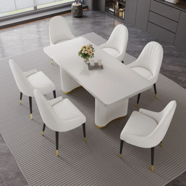 DCK80 Leather Dining Chair With Metal Legs by Artisan Furniture - Image 2