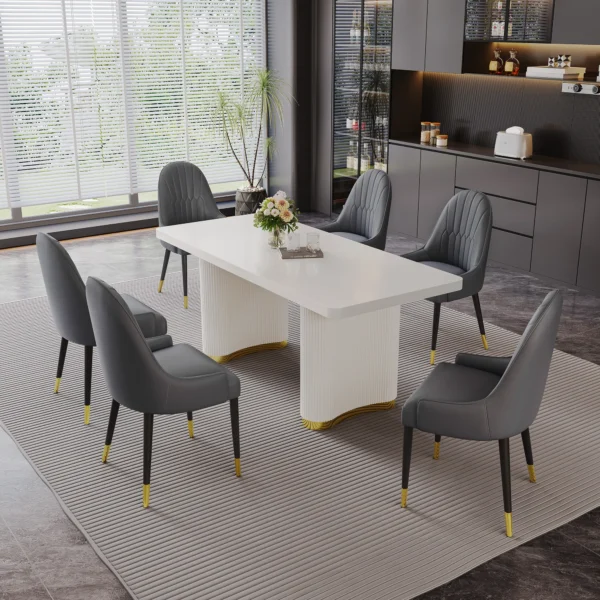 DCK80 Leather Dining Chair With Metal Legs by Artisan Furniture - Image 4