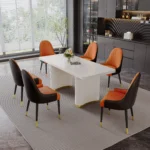 DCK80 Leather Dining Chair With Metal Legs by Artisan Furniture - Image 5