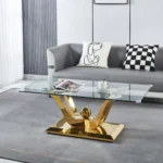 CT033 Rectangular Glass Table Top Coffee Table By Artisan Furniture 13