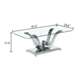 CT033 Rectangular Glass Table Top Coffee Table By Artisan Furniture 14