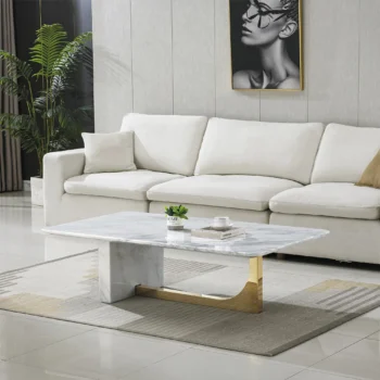 CT303 White Marble Coffee Table by Artisan Furniture