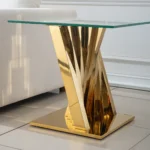 ET031 Glass Pedestal Table Top End Table by Artisan Furniture 13