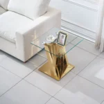 ET031 Glass Pedestal Table Top End Table by Artisan Furniture 15