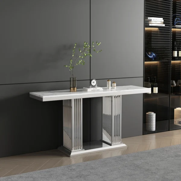 ST052 White Marble Console Table by Artisan Furniture - Image 3