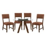 Aiden 5pc Round Glass Top Dining Set By Homelegance - Image 3