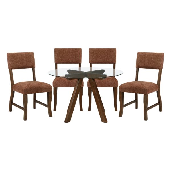 Aiden 5pc Round Glass Top Dining Set By Homelegance - Image 3