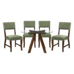 Aiden 5pc Round Glass Top Dining Set By Homelegance - Image 5