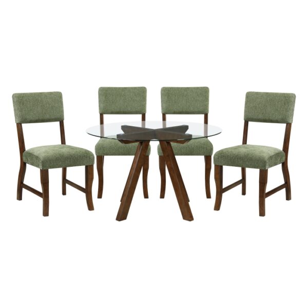Aiden 5pc Round Glass Top Dining Set By Homelegance - Image 5