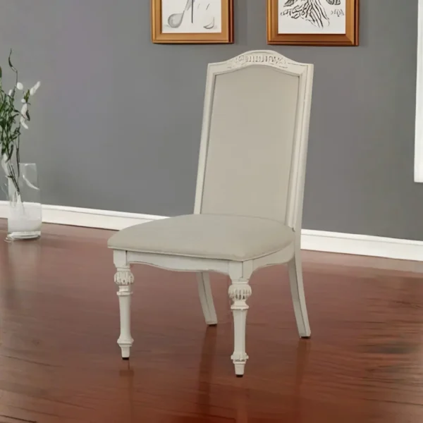 Arcadia Side Chair Rustic White Set of 2 by Furniture of America