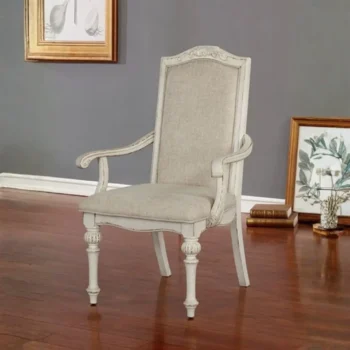 Arcadia Arm Chair Rustic White Set of 2 by Furniture of America