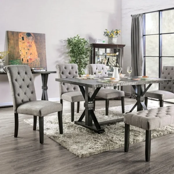 Alfred 7 Pc Dining Table Set Rustic by Furniture of America