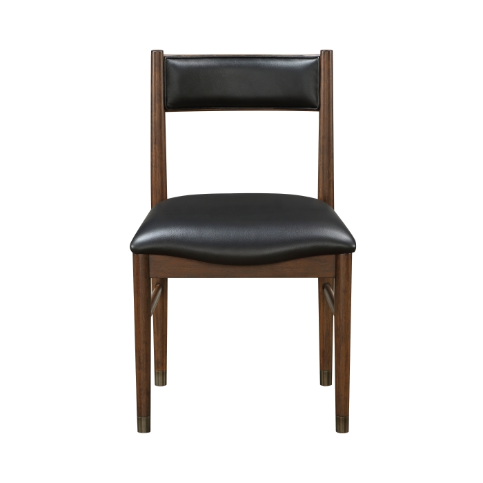 Clive Black Leather Side Dining Chair By Homelegance | Mobilia Cleopatra 3 Clive Side Chair in Cherry Finish By Homelegance