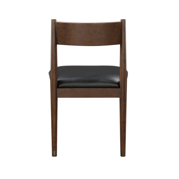 Clive Black Leather Side Dining Chair Set of 2 By Homelegance - Image 2