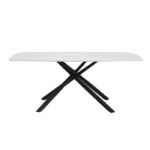 Benito Marble Glass Top Dining Table in Black Finish By Homelegance 6