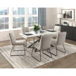 Benito Marble Glass Top Dining Table in Black Finish By Homelegance 8