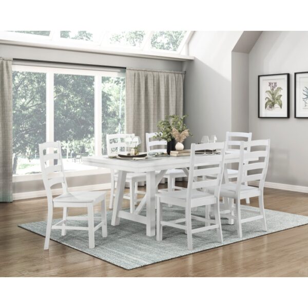 Redmond Rectangular Dining Table in White Finish By Homeleagnce - Image 2