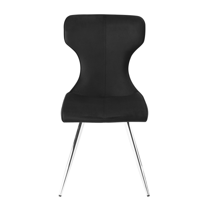 Topeka Black Velvet Side Dining Chair H By Homelegance | Mobilia Cleopatra 3 Topeka Side Chair in Chrome Finish