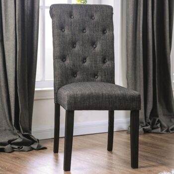 Alfred Side Chair Rustic Antique Black, Gray  by Furniture of America