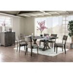 Leeds Dining Table Rustic Gray by Furniture of America 6