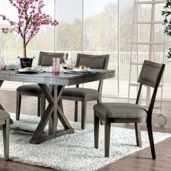 Leeds Dining Table Rustic Gray by Furniture of America