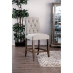 Sania Counter Ht. Chair Rustic Beige, Rustic Oak by Furniture of America 6