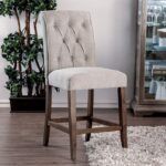 Sania Counter Ht. Chair Rustic Beige, Rustic Oak by Furniture of America 5