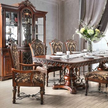 Lucie Dining Table Traditional Brown Cherry by Furniture of America