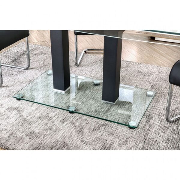 Richfield Black & Chrome Contemporary Dining Table – Tempered Glass Modern Design