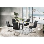 Richfield Dining Table Contemporary Black, Chrome by Furniture of America 10